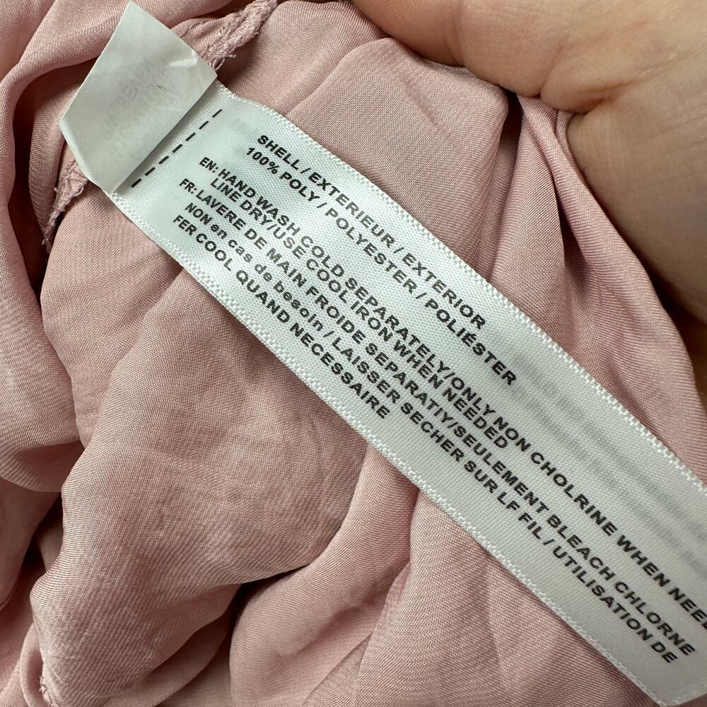 Band of Gypsies Pink Blush Faux Wrap Satin Spaghetti Strap Elegant Dress Small - Picture 13 of 14